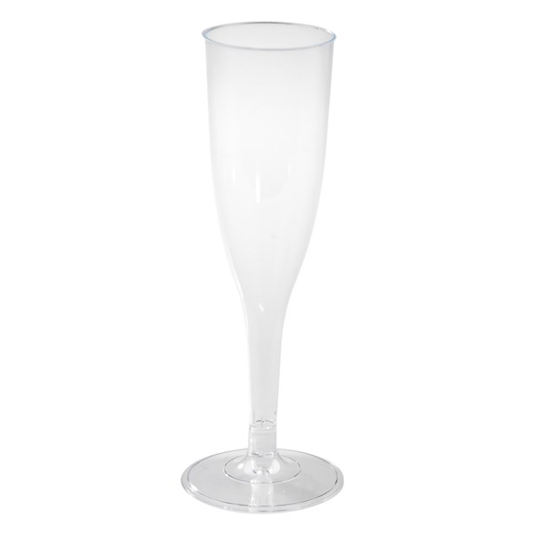 Champagneglas (glas o fot i 2 delar) i polystyren plast, engångs. Hög kvalité, 12 pack