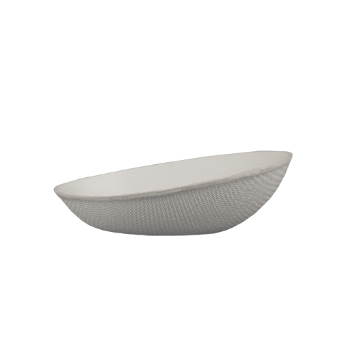 Minitallrik "Ägg" Fingerfood 50 pack, gjord av sockerrör, miljövänlig, vit, 2 dl, 8 cm x 5 cm