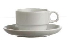 Kaffekopp med fat serie Baucher, diskning ingår i hyran