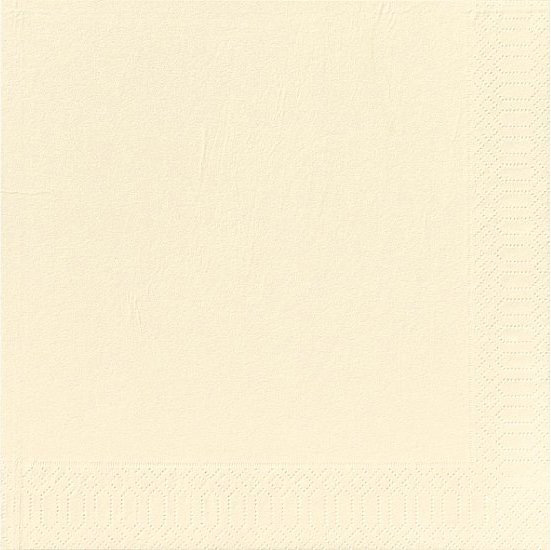 Pappersservett Dunilin - linnekänsla, VANILJ, 40x40 cm, 50 pack