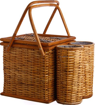 Picnickorg med 2 vinglashållare