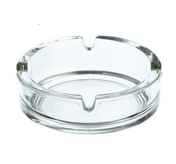 Askkopp i glas, bordsmodell 11 cm diameter, 3 cm hög