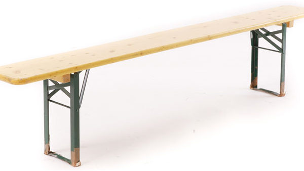 Bänk - sittbänk 200x25 cm för 4-5 personer, fällbara metallben, ute/tältbruk