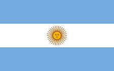 Argentina - bordsflagga - förgylld stång, marmorfot