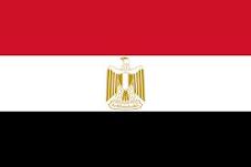 Egypten - bordsflagga - förgylld stång, marmorfot