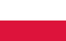 Polen - bordsflagga - förgylld stång, marmorfot