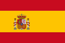 Spanien - bordsflagga - förgylld stång, marmorfot