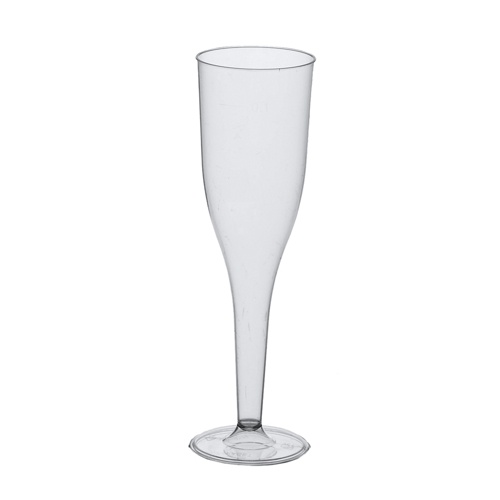 Champagneglas på FAST fot (en del) i polystyren plast, engångs. Bra kvalité, 10 pack