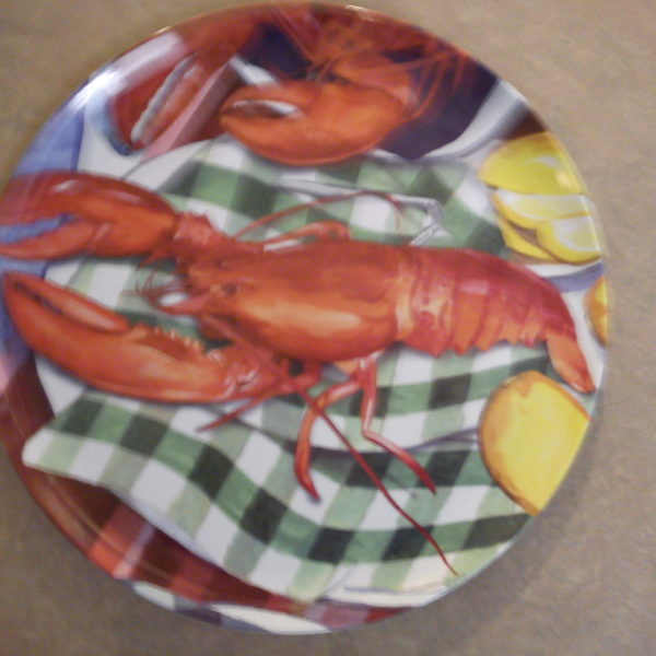Fat med skaldjursmotiv, 37 cm diameter