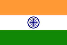 Indien - bordsflagga - förgylld stång, marmorfot
