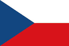 Tjeckien - bordsflagga - förgylld stång, marmorfot
