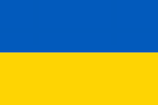 Ukraina - bordsflagga - förgylld stång, marmorfot