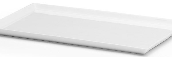 Uppläggningsfat 35 x 21 cm, vitt porslin