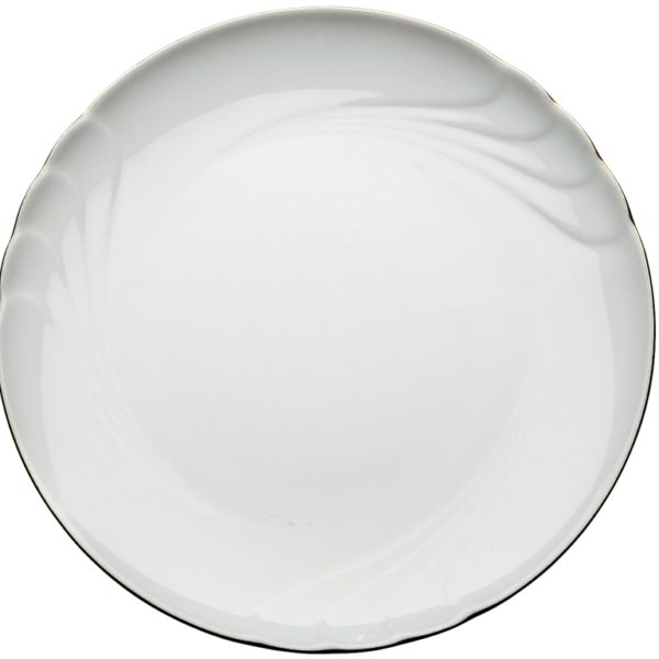 Varmrättstallrik 25 cm i serie Seltmann med gulrand, diskning ingår